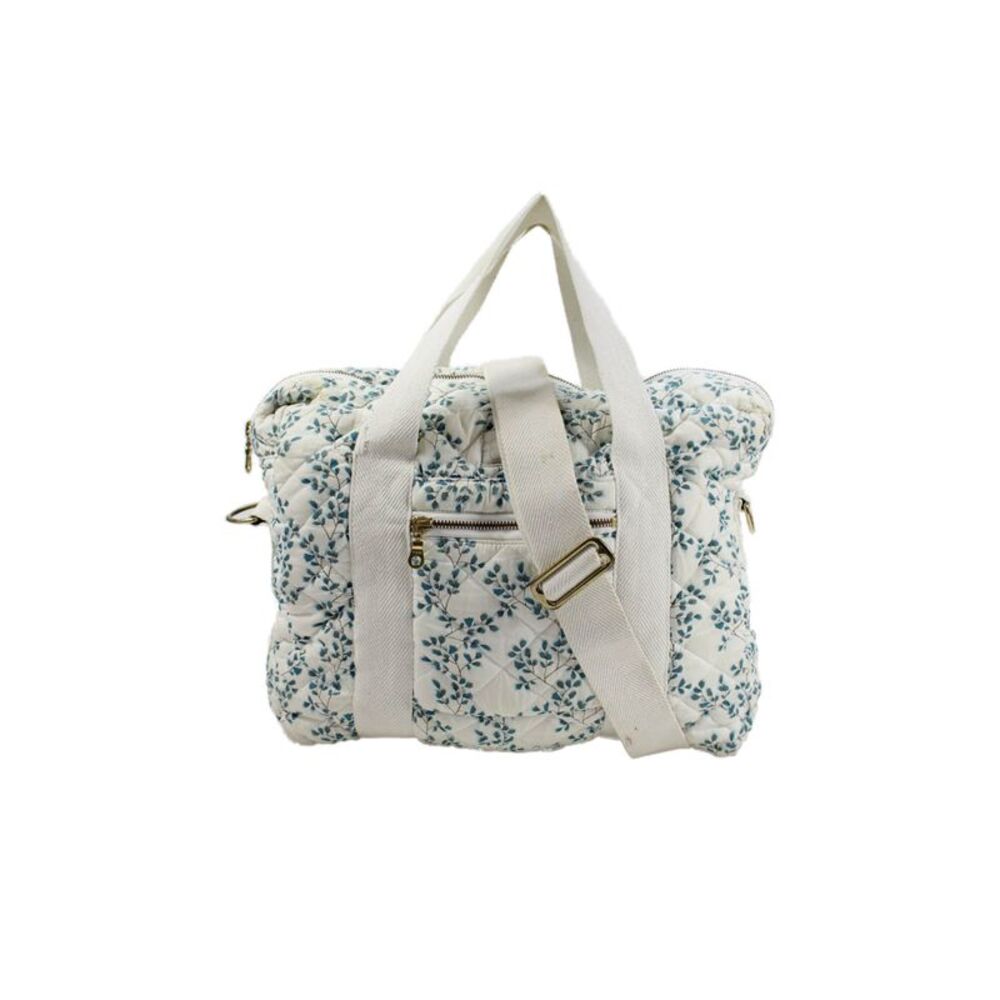 Copenhagen Cam Cam Womens Floral Quilted Diaper Bag White Blue
